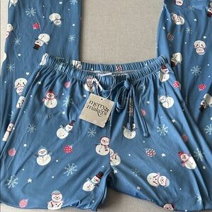NWT Blue Snowman Pajama Pants